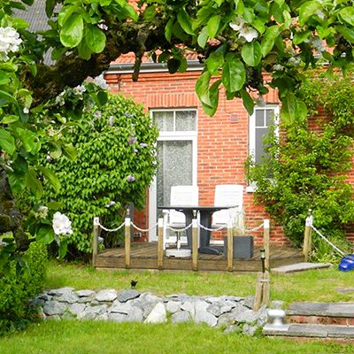 Die Terrasse der Ferienwohnung